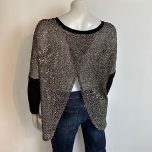 Joseph Ribkoff - sequin open/split back top with 3/4 sleeves. Size 8